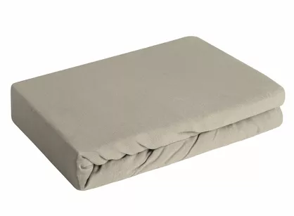 Prześcieradło z bawełny jersey 3 z gumką beżowe 240x220