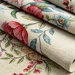 Bieżnik gobelinowy 45x140 1413 naturalny z nadrukiem kolorowych kwiatów - 3