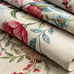 Bieżnik gobelinowy 45x140 1413 naturalny z nadrukiem kolorowych kwiatów - 3