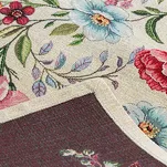 Bieżnik gobelinowy 45x140 1413 naturalny z nadrukiem kolorowych kwiatów - 4