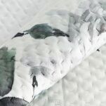 Narzuta pikowana 170x210 LOTI biała oliwkowo srebrna wzór kwiatowy Design 91 - 3