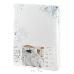 Pościel satynowa 140x200 SPRING 93 biała niebieska z wzorem roślinnym z kolekcji Classic - 7