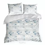 Pościel satynowa 140x200 SPRING 93 biała niebieska z wzorem roślinnym z kolekcji Classic - 6