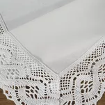 Obrus 140x220 SUSAN biały zdobiony koronką - 3