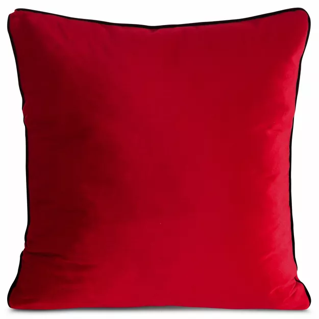 Poszewka welwetowa 60x60 GAJA 2 jednokolorowa czerwona obszyta lamówką