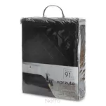 Narzuta na fotel 70x160 LUIZ 5 czarna welwetowa pikowana w subtelny geometryczny wzór z kolekcji Design 91 - 2