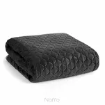Narzuta welwetowa 170x210 DIMON czarna pikowana w geometryczny wzór - 4