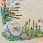 Nakładka wielkanocna 100x100 4097 gobelinowa naturalna zielona gąski - 2