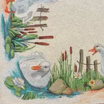 Nakładka wielkanocna 100x100 4097 gobelinowa naturalna zielona gąski - 4