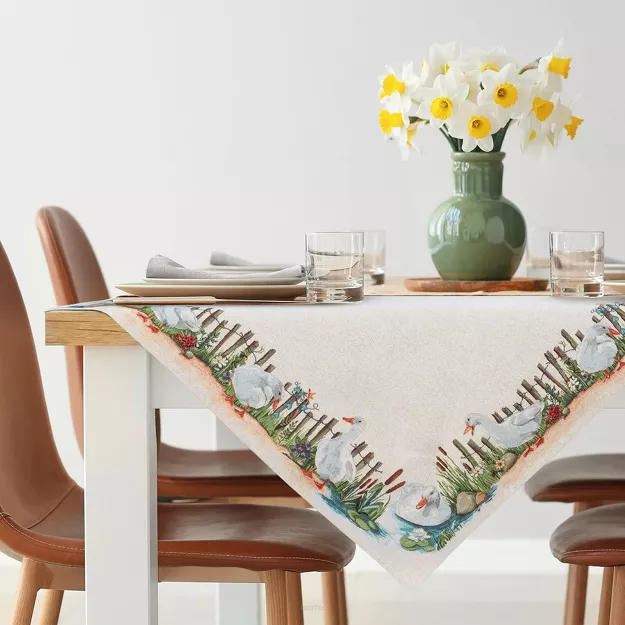 Nakładka wielkanocna 100x100 4097 gobelinowa naturalna zielona gąski