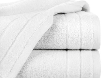 Ręcznik 50x90 DAMLA biały gładki z subtelną bordiurą