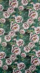 Zasłona na taśmie 140x270 PALMERA zielona z wzorem różowych kwiatów efekt 3D - 13