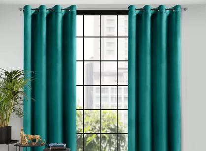 Zasłona  na przelotkach 140x250 ROSA welwetowa ciemny turkus 140x250 Design 91