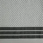 Ręcznik bawełniany 50x90 MADLEN srebrny zdobiony kontrastową elegancką bordiurą - 3