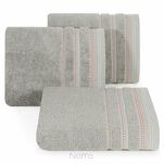 Ręcznik 30x50 POLA srebrny z kolorową bordiurą zakończoną stebnowaniem 500 g/m2 - 4