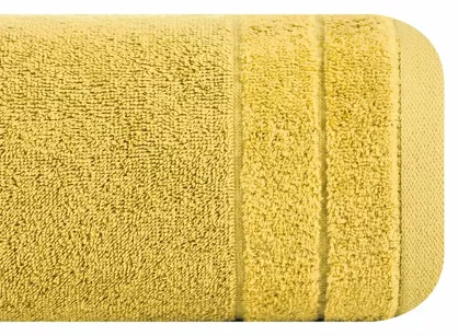 Ręcznik bawełniany 30x50 DAMLA musztardowy gładki z subtelną bordiurą