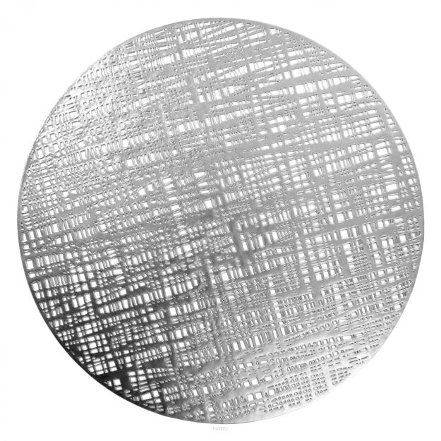 Podkładka dekoracyjna fi 38 MONIK srebrna okrągła z ażurowym wzorem