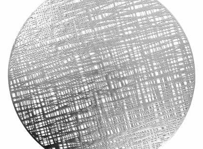 Podkładka dekoracyjna fi 38 MONIK srebrna okrągła z ażurowym wzorem