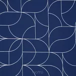 Zasłona na przelotkach 140x250 EVI granatowa z błyszczącym srebrnym nadrukiem geometrycznym - 2