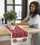 Bieżnik świąteczny 45x140 481 czerwony z motywem gwiazdy betlejemskiej - 5