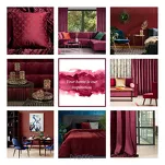 Zasłona na przelotkach 140x250 LILI welwetowa mahoniowa z wytłaczanym falującym wzorem - 12