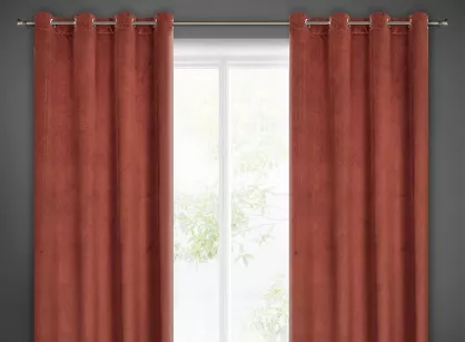 Zasłona na przelotkach 140x250 LILI welwetowa mahoniowa z wytłaczanym falującym wzorem