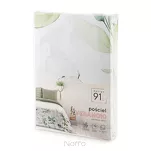 Pościel z mikrowłókna 220x200 VERANO 10 biała oliwkowa wzór kwiatowy Design 91 - 9