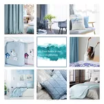 Zasłona na przelotkach 140x250 ARETA welwetowa ciemny niebieski ze srebrno złotym nadrukiem w stylu boho - 13