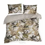 Pościel satynowa 220x200 SPRING 17 beżowa z wzorem egzotycznych liści z kolekcji Classic - 6