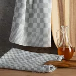 Komplet ścierek kuchennych 2x50x70 MAURO srebrne w kratkę z bawełny - 2