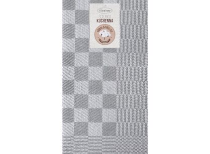 Komplet ścierek kuchennych 2x50x70 MAURO srebrne w kratkę z bawełny