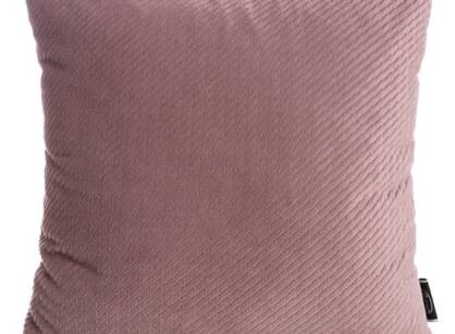 Poszewka welwetowa 40x40 jednokolorowa ELIZA pudrowa z drobnym wzorkiem