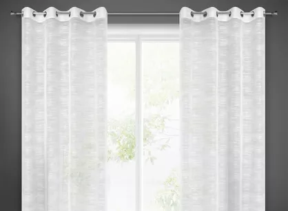 Firana na przelotkach 140x250 ASTERA w odcieniu śnieżnej bieli z gęstego deszczyku