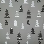 Pościel świąteczna 140x200 LENON stalowo biała wzór choinek z flaneli - 2