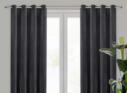 Zasłona na przelotkach 140x250 NITA welwetowa zaciemniająca czarna jednokolorowa