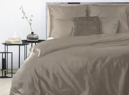 Pościel satynowa 160x200 NOVA 3 jednokolorowa gładka kawowa