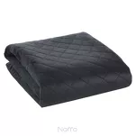 Narzuta welwetowa 220x240 LUIZ 5 czarna pikowana w subtelny geometryczny wzór z kolekcji Design 91 - 6