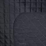 Narzuta welwetowa 220x240 LUIZ 5 czarna pikowana w subtelny geometryczny wzór z kolekcji Design 91 - 5