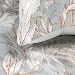 Pościel satynowa 180x200 NIKA 43 jasny szary z motywem roślinnym z kolekcji Nova Print - 2