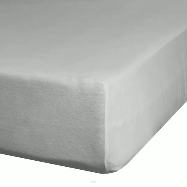 Prześcieradło z bawełny renforce z gumką 140x200 srebrne GŁADKIE z kolekcji Classic