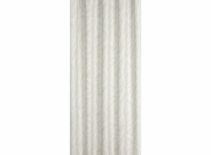 Zasłona na taras 155x240 GARDEN 3 biała na szelkach zapinanymi na rzepy wodoodporna subtelny wzór beżowych liści