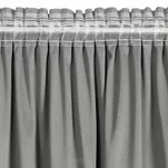 Zasłona na taśmie 140x270 CARLI welwetowa srebrna jednokolorowa zdobiona w dolnej części falbanami z paskiem cyrkonii - 10