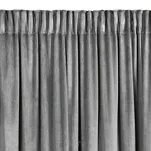 Zasłona na taśmie 140x270 CARLI welwetowa srebrna jednokolorowa zdobiona w dolnej części falbanami z paskiem cyrkonii - 4