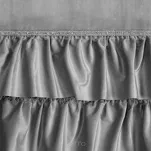 Zasłona na taśmie 140x270 CARLI welwetowa srebrna jednokolorowa zdobiona w dolnej części falbanami z paskiem cyrkonii - 7