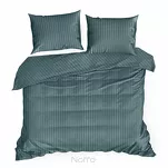 Pościel satynowa 140x200 VERA jednokolorowa gładka morska w prążki - 7