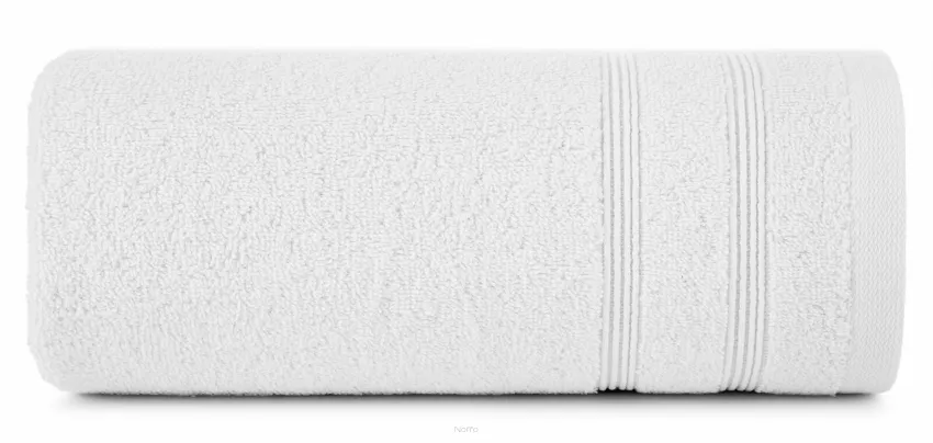 Ręcznik bawełniany 50x90 ALINE biały z wypukłą tkaną bordiurą