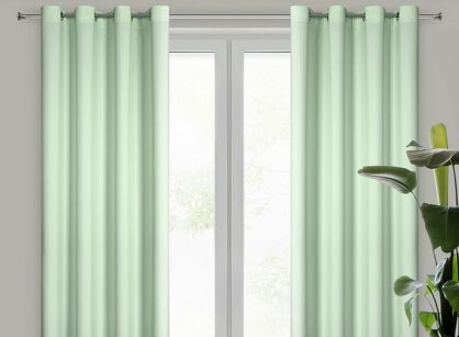 Zasłona na przelotkach 140x250 RITA jednokolorowa szałwiowa z miękkiej tkaniny