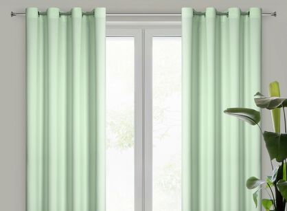 Zasłona na przelotkach 140x250 RITA jednokolorowa szałwiowa z miękkiej tkaniny