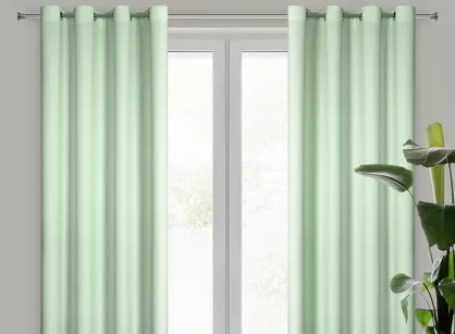 Zasłona na przelotkach 140x250 RITA jednokolorowa szałwiowa z miękkiej tkaniny