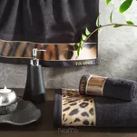 Komplet ręczników EVA 23 Eva Minge czarne z drukowaną bordiurą z wzorem zwierzęcym - 2